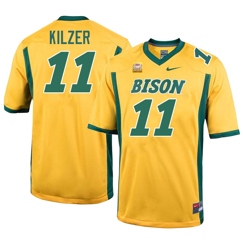 North Dakota State Bison #11 Jacob Kilzer College Football Jerseys Stitched-Yellow